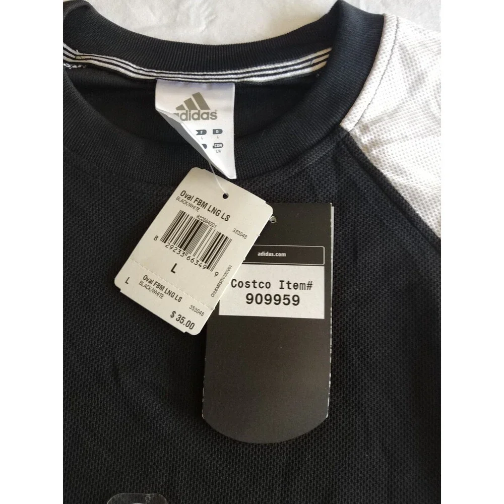 Damaged* Vtg 2005 Adidas 3-Stripe Woven Shirt Men Size L NWT Deadstock Black Wht
